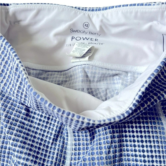 Sweaty Betty XS 7/8 power leggings blue dot like new - Picture 4 of 6